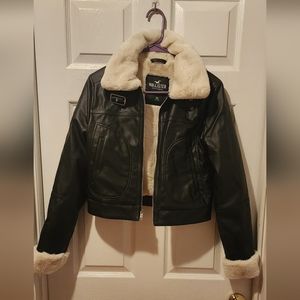 Hollister fur and leather coat